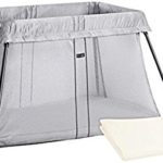 BABYBJORN Travel Crib Light – Silver + Fitted Sheet Bundle Pack