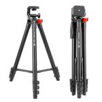 ZOMEI Phone and Ipad Tripod, Video Tripod for Cellphone,Travel Selfie Tripod for Samsung, Huawei,iPhone,Camera and Gopro with Bluetooth Remote Control Universal Smartphone iPad Stand