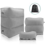 Maliton Inflatable Travel Foot Rest Pillow- Toddler & Kids Bed Airplane Bed, Inflatable Foot Rest for Air Travel, Adjustable Height Leg Rest Pillow for Airplane, Home, Trains, Cars（Grey, 1 Pack）