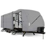 Leader Accessories Wind Resist Upgrade Travel Trailer RV Cover Fits 24′-27′ Trailer Camper 3 Layer Size 330″ L102 W104 H with Adhesive Repair Patch