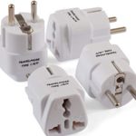 4 Pack European Travel Adapter Plug for European Outlets – Type C, Type E, Type F – Europe Plug Adapter Works in France, Spain, Italy, Germany, Netherlands, Belgium, Poland, Russia & More