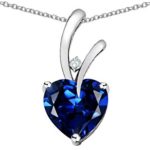 Star K Choice of 10k Gold or Sterling Silver Heart Shape 8mm Endless Love Pendant Necklace