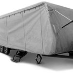 Leader Accessories Travel Trailer RV Cover Fits Camper 3 Layer Polypropylene Outdoor Protect (Fits 14′-16′, Grey)