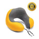 Phixnozar Travel Pillow 100% Memory Foam -Neck Pillow, Ideal for Airplane Travel – Comfortable and Lightweight – Improved Support Design – Machine Washable Cover – Must-Have Travel Accessories