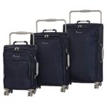 IT Luggage World’s Lightest 8 Wheel 3 Piece Set, Evening Blue With Cobblestone Trim