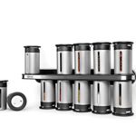 Zevro KCH-06100 Zero Gravity Magnetic Spice Rack with 12 Canisters