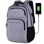 Travel Laptop Backpack, Business College School Bookbag,Slim Water Resistent for Women & Men Fit 15.6 Inches Laptop With Hidden Pocket USB Charging Port (NewGray)