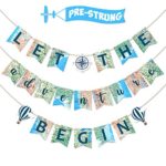 Let the Adventure Begin Banner Adventure Awaits Bon Voyage Map Banner for Travel Themed Birthday Baby Shower Graduation Retirement Job Career Change Farewell Party Decorations Supplies Pre Strung & Ready to Hang