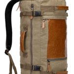 WITZMAN Men Canvas Backpack Large Travel Backpack Laptop Bag Hiking Causal Daypack Rucksack (2063 Light Green)