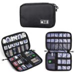 Travel Universal Cable Organizer,BQYPOWER Electronics Accessories Cases for Various USB, Phone, Charger and Cable (Black)