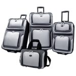 U.S Traveler New Yorker Lightweight Expandable Rolling Luggage 4-Piece Suitcases Sets – Grey