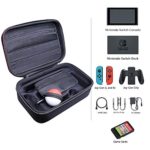 Black NINTENDO SWITCH CASE Carrying Travel Storage Bag Hard Shell Pouch Cover Holds Accessories Pro Controller Charger Joycons AC Adapter SD Card HDMI Cable Charging Dock