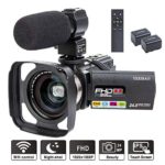 Camcorder Video Camera YEEHAO WiFi HD 1080P 24MP 16X Powerful Digital Zoom Camera with Microphone and Wide Angle Lens Remote Control Lens Hood Infrared Night Vision YouTube Vlogging Camera Recorder