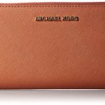 Michael Kors Continental Jet Set Orange Leather Travel Wallet 32S3GTVE3L-800
