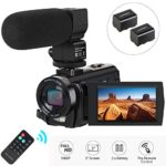 Video Camera Camcorder,Actinow Digital Camera Recorder with Microphone HD 1080P 24MP 16X Digital Zoom 3.0 Inch LCD 270 Degrees Rotatable Screen YouTube Vlogging Camera with Remote Control,2 Batteries