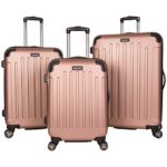 Kenneth Cole Reaction Renegade Lightweight Hardside Expandable 8-Wheel Spinner 3-Piece Luggage Set: 20″ Carry-On, 24″, 28″ Suitcases, Rose Gold
