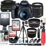 Canon EOS Rebel T7 DSLR Camera with EF-S 18-55mm f/3.5-5.6 is II Lens Plus Double Battery Tripod Cleaning Kit and Deco Gear Deluxe Case Accessory Bundle