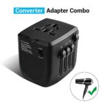 Travel Adapter and Converter, 220v to 110v Converter,2400W Power Converter Adapter Combo for Hair Dryer Steam Iron Laptop Phone, US to UK Europe AU Over 200 Countries,A Must for International Travel