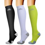 CHARMKING Compression Socks (3 Pairs) 15-20 mmHg is Best Athletic & Medical for Men & Women, Running, Flight, Travel, Nurses, Edema – Boost Performance, Blood Circulation & Recovery (L/XL,Assorted 20)