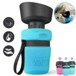 lesotc Pet Water Bottle for Dogs, Dog Water Bottle Foldable, Dog Travel Water Bottle, Dog Water Dispenser, Lightweight & Convenient for Travel BPA Free 18 OZ. (Blue)