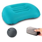 Wishpower Ultralight Inflatable Camping Travel Pillow, Ergonomic Inflating Pillow Compact & Portable for Neck & Lumbar Support While Camp, Hiking, Backpacking (Blue)