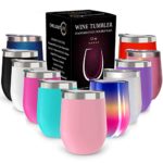 CHILLOUT LIFE 12 oz Stainless Steel Tumbler with Lid & Gift Box | Wine Tumbler Double Wall Vacuum Insulated Travel Tumbler Cup for Coffee, Wine, Cocktails, Ice Cream, Powder Coated Tumbler