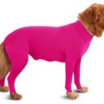 Shed Defender – Dog Onesie/Grooming -Contains The Shedding of Dog Hair, Reduce Anxiety, Replace Medical Cone (XL (65-90 lbs.), Pink)