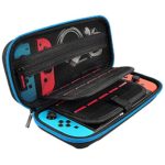 Startview Carrying Case Carbon Fiber Shell Portable Pouch Travel Bag for Nintendo Switch (Blue)