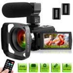 Ultra HD Video Camera Camcorder with Microphone 1080P 30FPS 24MP Vlogging Digital Camera with Lens Hood 3.0 Inch Screen 16X Digital Zoom Camcorder Recorder YouTube Webcam Camera for Live Streaming