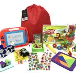 Deluxe Travel Activity Bag for Kids. Full of Travel Games & Travel Toys. Great Road Trip & Airplane Activities for Kids. Includes 16 Premium Items Like Magnetic Drawing Board, Fishing Game. Ages 5+