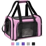 Henkelion Cat Carriers Dog Carrier Pet Carrier for Small Medium Cats Dogs Puppies up to 15 Lbs, TSA Airline Approved Small Dog Carrier Soft Sided, Collapsible Waterproof Travel Puppy Carrier – Pink