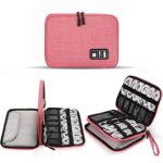 Travel Cable Organizer, Jelly Comb Electronics Cord Organizer Case Waterproof Travel Cable Storage Bag for Charging Cable, Cellphone, Mini Tablet (Up to 7.9”) and More (Melon Red)