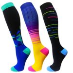 Compression Socks For Men & Women-3 Pairs,15-30mmHg is Best For Running,Athletic,Medical,Pregnancy and Travel （L/XL)