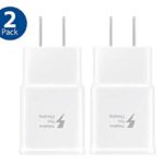 Adaptive Fast Charging Wall Charger Adapter Compatible with Samsung Galaxy S6 S7 S8 S9 S10 / Edge/Plus/Active, Note 5,Note 8, Note 9 and More (2 Pack) ChiChiFit Quick Charge (White)