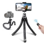UBeesize Flexible Cell Phone Tripod, Mini Travel Tripod Stand with Wireless Remote Shutter, Universal Adapter Compatible with iPhone, Android, GoPro, DSLR, Action Camera.
