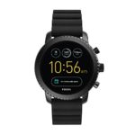 Fossil Q Men’s Gen 3 Explorist Stainless Steel and Silicone Smartwatch, Color: Black (Model: FTW4005)
