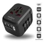 International Travel Adapter for Europe, UK, US, AU, Asia Over 200 Countries,Universal Power Adapter,pulg outlets converters 2 Prong to 3 Prong Worldwide All in one World Type g/c USB Converter