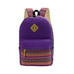 Patchwork Student Backpack, Nylon Big Capacity Zipper Closure Shoulder Bag, Teens Waterproof Durable College Anti-Theft Daypack for Travel
