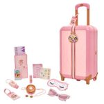 Disney Princess Travel Suitcase Play Set for Girls with Luggage Tag by Style Collection, 17 Pretend Play Accessoriespiece Including Travel Passport! for Ages 3+