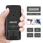 DOACE C8 2000W Travel Voltage Converter Step Down 220V to 110V for Hair Dryer Steam Iron, 8A Power Adapter with All in One UK/AU/US/EU Worldwide Plug Wall Charger for Laptop MacBook Camera Cell Phone