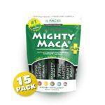 Mighty Maca Plus – 15 Travel Packs Delicious, All-Natural, Organic Maca Superfoods Greens Drink, Allergen & Gluten Free, Vegan, Powder … (15)
