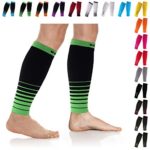 NEWZILL Compression Calf Sleeves (20-30mmHg) for Men & Women – Perfect Option to Our Compression Socks – for Running, Shin Splint, Medical, Travel, Nursing, Cycling (L/XL, i-Black/Green)