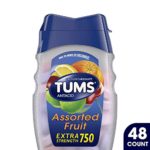 TUMS Antacid Chewable Tablets for Heartburn Relief, Extra Strength, Assorted Fruit, 48 Tablets