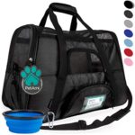PetAmi Premium Airline Approved Soft-Sided Pet Travel Carrier | Ideal for Small – Medium Sized Cats, Dogs, and Pets | Ventilated, Comfortable Design with Safety Features (Large, Black)