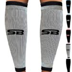 SB SOX Compression Calf Sleeves (20-30mmHg) for Men & Women – Perfect Option to Our Compression Socks – for Running, Shin Splint, Medical, Travel, Nursing, Cycling, and Leg Pain (Gray/Black, Medium)