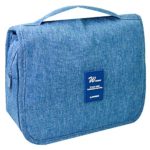 Portable Hanging Toiletry Bag for Women Men – Large Capacity Waterproof Quick Makeup Bag for Women and Men – Toiletry Kit, Cosmetic Bag – Sky Blue