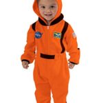 Cuddle Club Fleece Baby Bunting Bodysuit for Newborn to 4T – Infant Winter Jacket Coat Toddler Costume – AstronautOrange0-3m