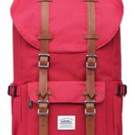 KAUKKO Laptop Outdoor Backpack Travel Hiking Camping Rucksack Casual College Daypack Fits 15″ (Nylon Red)