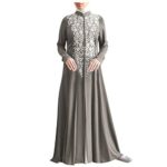 Women Muslim Dress Plus Size Kaftan Arab Jilbab Abaya Islamic Lace Stitching Maxi Dress for Daily,Travel,Work,Casual