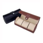 AVESON PU Leather Travel Watch Box Holder Organizer Bracelet Storage Case 3 Grid